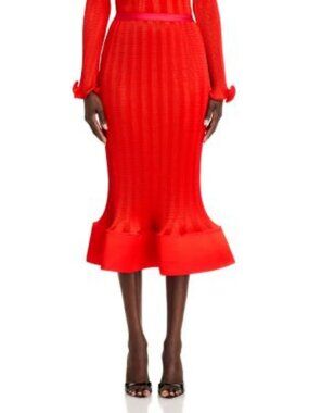Simkhai Hollis Midi Skirt Fiery Red Size 0
